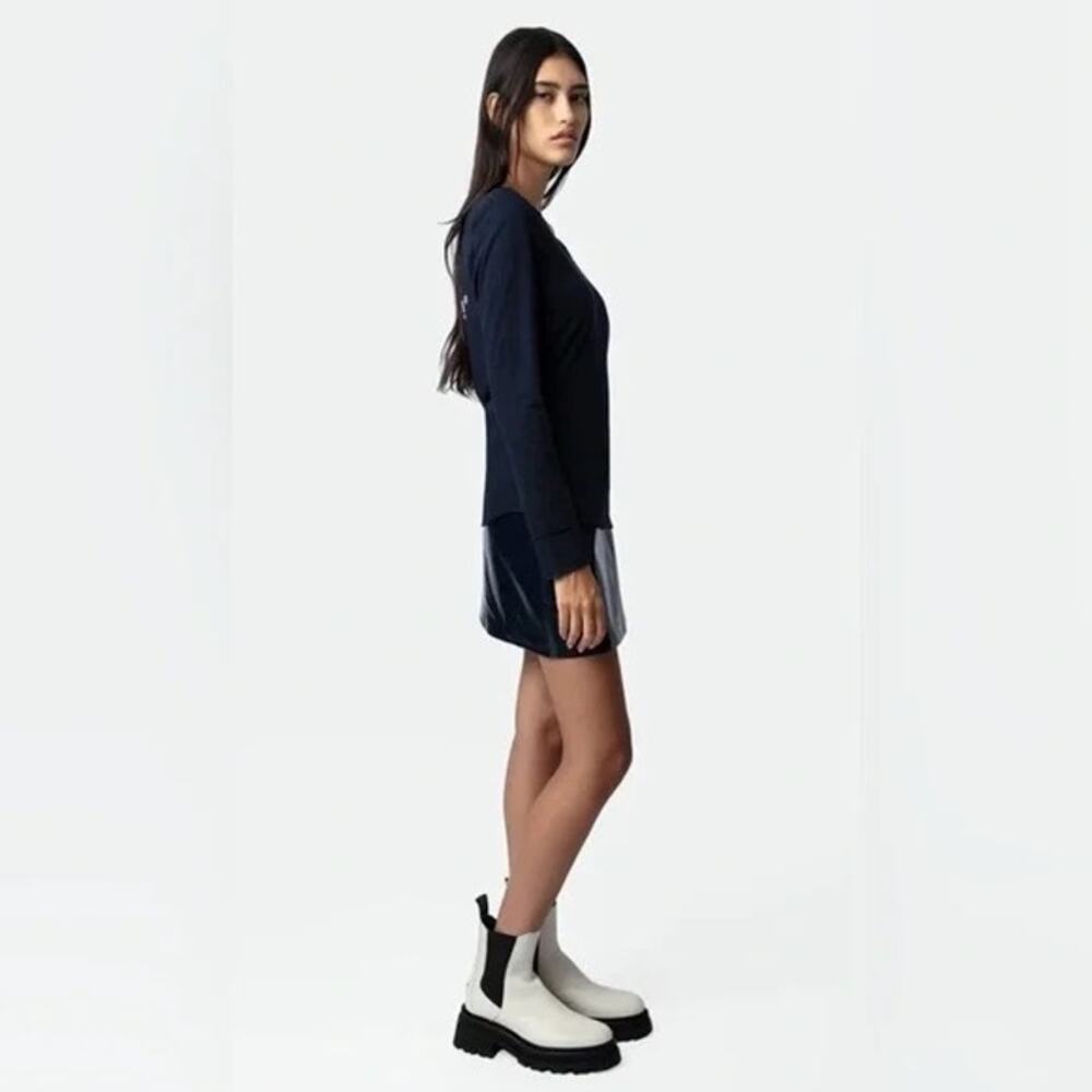 NIB‎ Zadig & Voltaire Ride Chelsea Semy-Shiny Boot Ice Sz:FR39/US8  $648